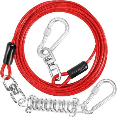 China Reflective Steel Tie Out Cable Tie For Dogs, 20FT/40FT Dog Tie Cable For The Yard Chew Proof, Rustproof And Heavy Duty Dog Tie Out Cable Wire for sale