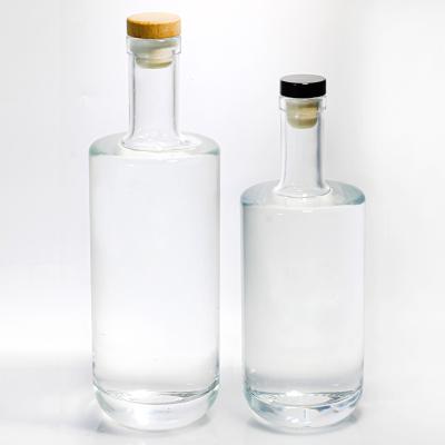 China Beverage 350ml 500ml 750ml Empty Wide Raw Custom Design Alcoholic Tequila Whiskey Glass Bottle for sale