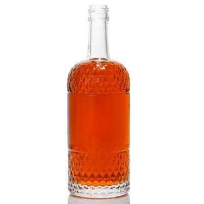 China Round Shape Wholesale Beverage Spirits Bottles Liquor 700ml Tequila Vodka Bottle for sale