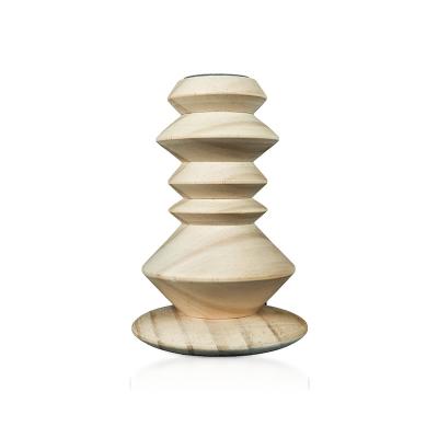 China Small Wooden Candlestick Home Decoration Wooden Candlestick Candle Holder for sale