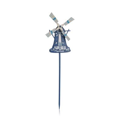 China Garden Decoration Garden Ornament Wooden Windmill Shaped Wooden Garden Wooden Stakes for sale