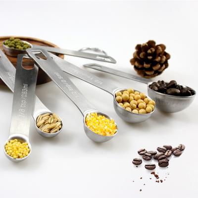 China Amazon Stocked 304 Stainless Steel Ingredients Hot Selling Dry And Liquid Measuring Utensil Pieces 6 Set Measurer for sale