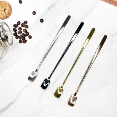 China 304 Stainless Steel Small Square Spoon 17.2cm Bar Stocked High End Mixing Accessories Stirring Spoon for sale