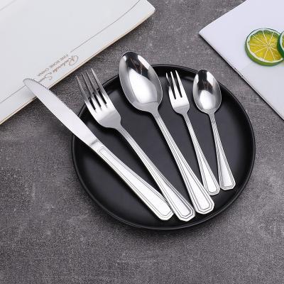 China Sustainable Luxury Mirror Polished Restaurant Hotel Supplies 5 PCS Cutlery Set Stainless Steel Cutlery for sale