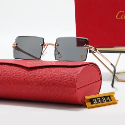 China 2022 Summer Brand Oversized Sunglasses Women Personality Designer Fashion Sunglasses Shade Vintage UV400 2734 Sun Glasses Men's Glasses for sale