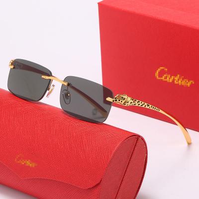 China Fashion Rimless Rectangle Sunglasses Women Men Shades New Brand Retro Designer UV400 Sun Glasses Frameless Sunglasses for sale