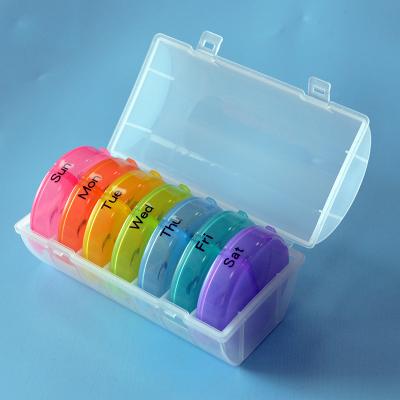 China 2021 New Pill Box Medical Pill Case Seven Day Storage Box 7 Day Organizer 14 Compartment Portable Travel Pill Box. for sale