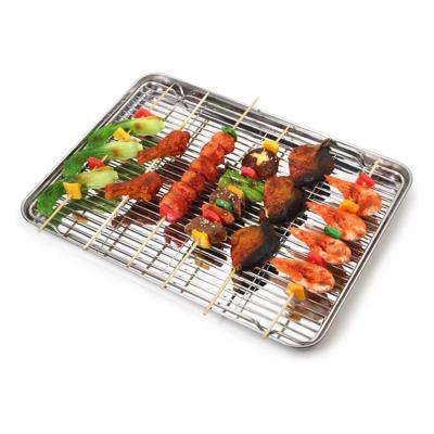 China Viable Tools 9/10/12/15 Inch 304 Stainless Steel Cooler Rack Pan Grid Net Baking Tray and Cake Cooling Rack for sale