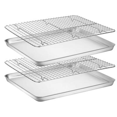 China 9/10/12/15 Inch 304 Stainless Steel Hot Dog Tray Cake Rack Rack Tray BBQ Grill Net Sustainable Cooking Cooling Grill for sale