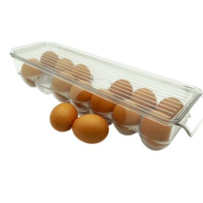 China Fresh Preservation 14 Egg Container Box Foam Refrigerator Cover Box Tray Grids Egg Storage Basket for sale