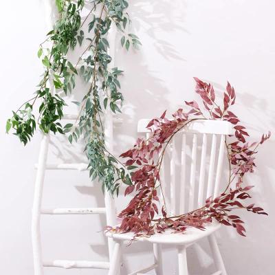 China Art Decor wholesale cheap decorative artificial cyki willow hanging leaf for wedding party home decoration for sale