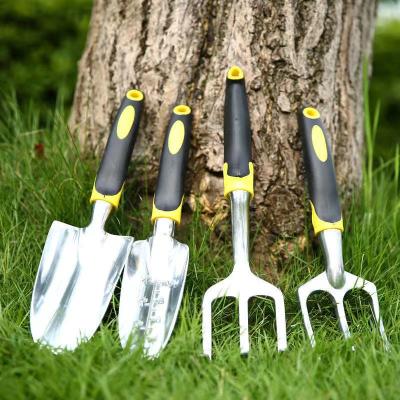 China 4 Pieces Garden Tool Kit Amazon Sale Aluminum Alloy Flower Trowel Kits Hot Rake Fork Transplanter Modern 4 Pieces for sale