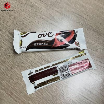 China Custom Moisture Proof Flat Back Seal Metallized Foil Lined Bag Food Snacks Chocolate Protein Bar Packaging Sachet for sale