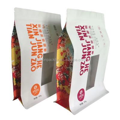 China Free Samples Moisture Proof Melts Plastic Red Dates Dried Food Packaging Bag With Clear Window for sale