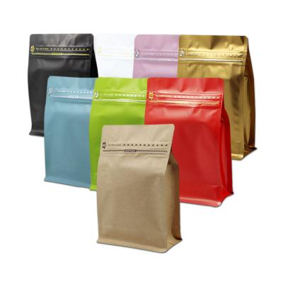 China Custom Printed Mylar Flat Bottom Zipper Food Moisture Proof Bags With Valve for sale