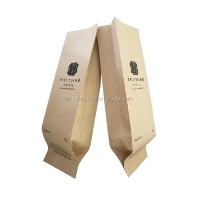 China 1KG 2KG Kraft Paper Side Gusset Moisture Proof Coffee Beans Powder Packing Bags With Degassing Valve for sale