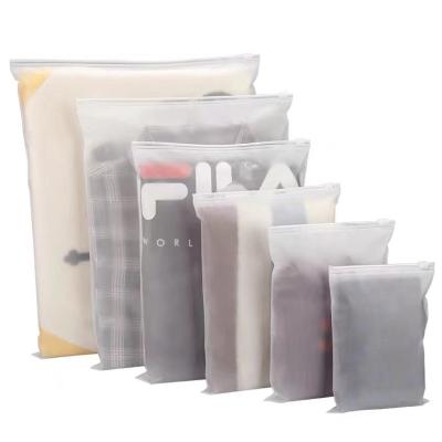 China MQQ Moisture Proof Eco-Friendly Stockings Underwear Bag Frosted Packaging Bag PVC Slider Zipper Lock Bag For Clothing for sale