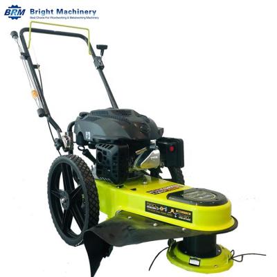 China 4-Stroke 175cc Walk-Behind Wheeled Grass Trimmer Mower Power String Trimmer Lawn Mower Machine for sale