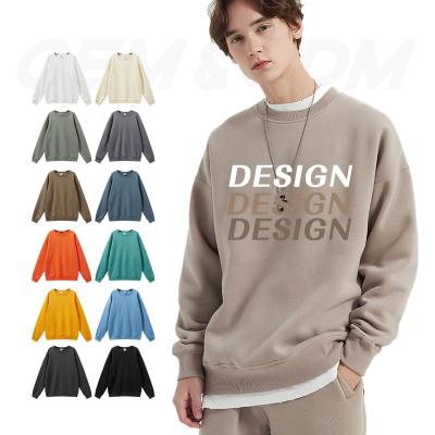 China Custom Wholesale 100% Heavyweight Crewneck Sweatshirt High Quality Cotton Men Anti-wrinkle Fleece Sweatshirt for sale