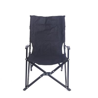 China Short Black Easy-Carry Beach Leisure Chair Gravity Outdoor Indoor Stacking Portable Folding Camping Chair for sale