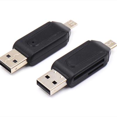 China Cheap Simple High Speed ​​SD OTG Card Reader OTG USB2.0 Mini Card Reader Data Transmission SD TF Card Reader for sale