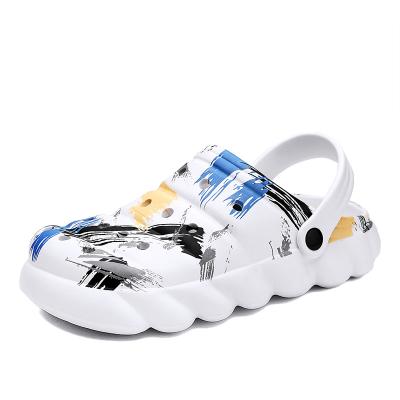 China Around 2021 Men Summer Hole Slide Shoes EVA Size 45 Male Beach Flat Large Sandals Slippers Mens Clogs for sale