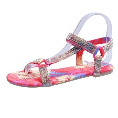 China New Style Fashion Rhinestone Breathable Women Outdoor Sandals Sparkle 2 Strap Slippers Sandals for sale