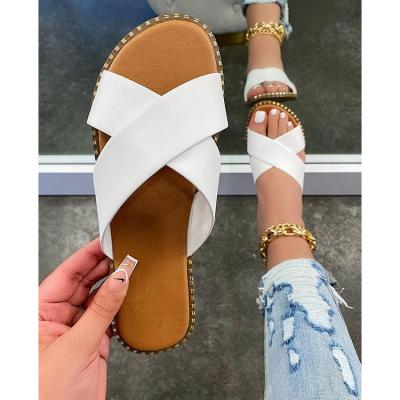 China Popular fashion trend home leisure summer beach slippers new style ladies shoes sandals slips casual slippers for sale