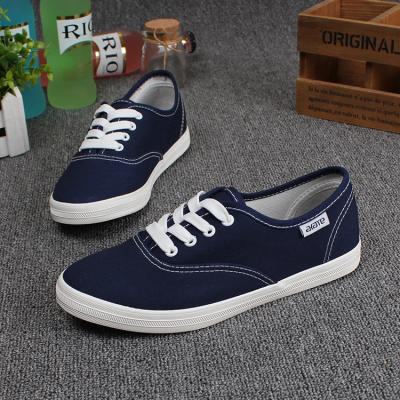 China Custom made ladies school girl fashion ladies canvas shoes white casual shoes women cheap outdoor sports wholesale flatty sport flats for sale