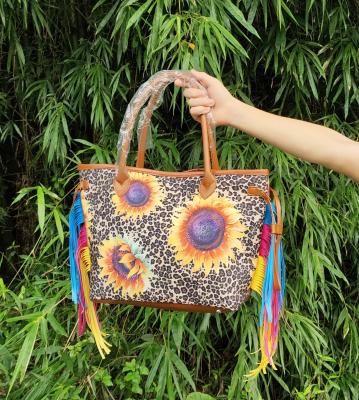 China Fashion Colorful Fashion Striped Floral Leopard Tie Dye Printed Women Bags Cheap Custom Tote Bag Ladies Handbags Women Bags for sale