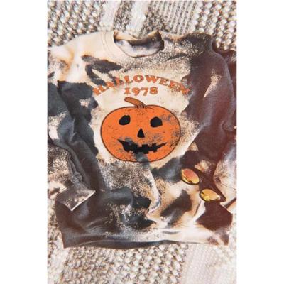 China Autumn New Arrivals Women Halloween Apparel Breathable Tie Dye Pumpkin Print Sweatshirts Long Sleeve Tops for sale