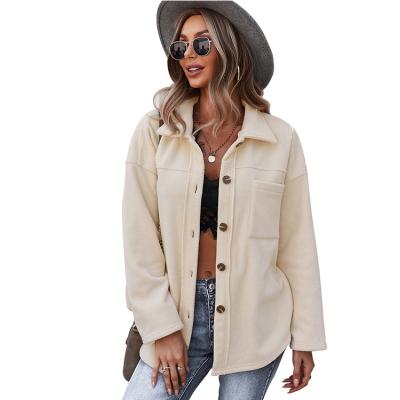 China Autumn New Arrivals Turn Down Collar Breathable Pockets Button Closure Coats Warm Women Clothing Outwear Jackets for sale