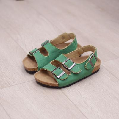 China Loose Logo Designer Flat Custom Sandals Comfortable Baby Sandals Shoes Buckle Strap Closure Kids Boys Leather Sandals for sale