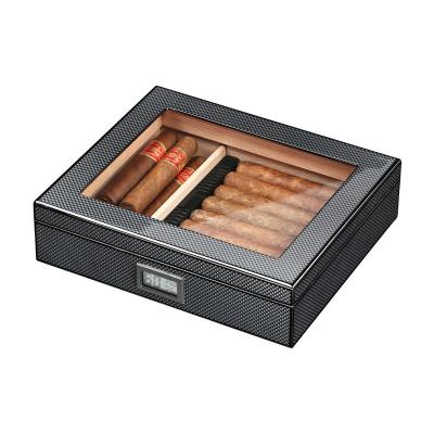 China 2023 Luxury High Quality Humidor With Transparent Electronic Hygrometer Cigarette Holder Cigar Box With Humidifier And Hygrometer Divider for sale