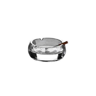 China Modern Design Glass Smoking Cigarette Cigar Ashtray Amber Gray Clear China Wholesale Price Aluminum Rim for sale