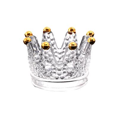 China Creative handmade high value European style candlestick central institute of statistics glass household ashtray crown ashtray crystal ashtray for sale