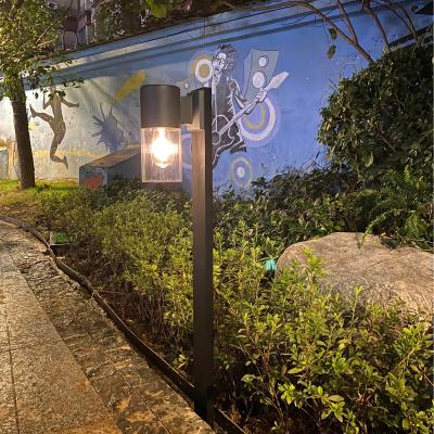 China Edison Bulb Solar Pathway Bollard Light Classic Anthracite Waterproof for sale