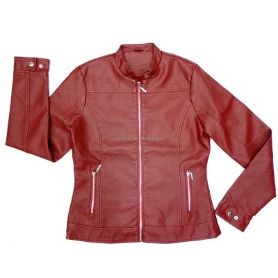 China Custom Made Fashion Windproof PU Jacket Women Leather Bomber Jacket For Ladies for sale