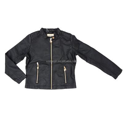 China Girls PU Jacket Faux Leather Jacket Windproof Kids Outwear for sale