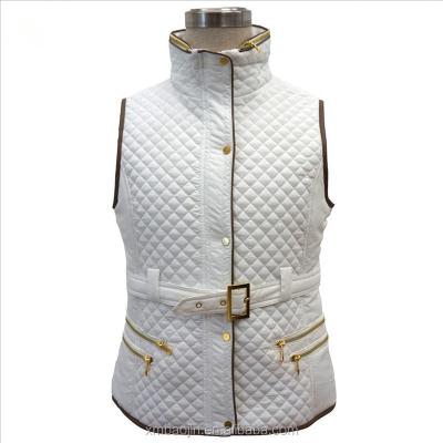 China Windproof Stripper Vest Winter Jacket Ladies Sleeveless Quilted Vest for sale