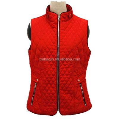 China Women's Lightweight Padded Vest Fitted Zip Quilted Vest Windproof for sale