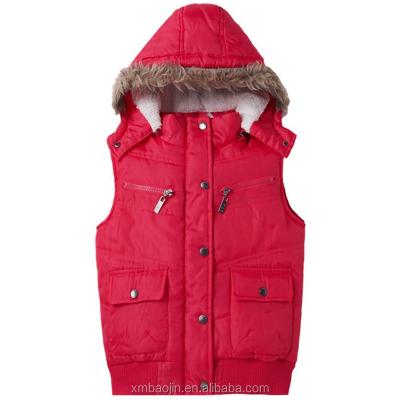 China Girls Windproof Warm Vest Kids Vest With Hood Customized Baby Girls Jackets for sale