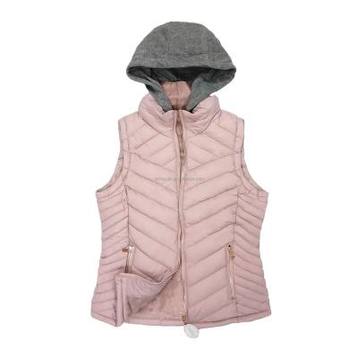 China Windproof Women's Super Lightweight Warm Vest With Hood Winter Clearence for sale