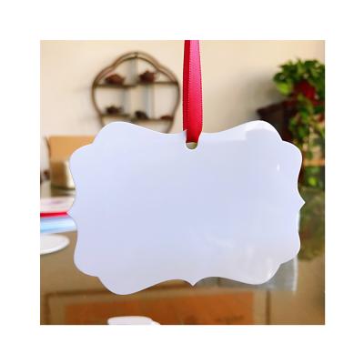 China 2021 Wholesale Beijing Dalijia Aluminum Sublimation Benelux Christmas Double Side Metal Ornaments Blanks for sale