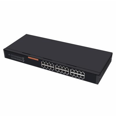 China 24ports 10/100/1000Mbps Ethernet Gigabit Switch Support-Quantity Plug and Play Switch with Iron Case for Telecom IP Camera CCTV BAR for sale