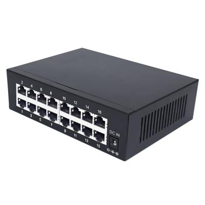 China Telecom/CCTV/Internet Bar 16 Ports 10/100/1000Mbps Giga Ethernet Switch Unmanagerment Desktop Plug and Play/Support-Quantity Switch for CCTV/Telecom for sale