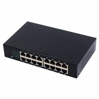 China 16 Ports 10/100Mbps Network Switch Ethernet Switch unmanagerment Switch Desktop Record and Forward Support 3.2GB for sale