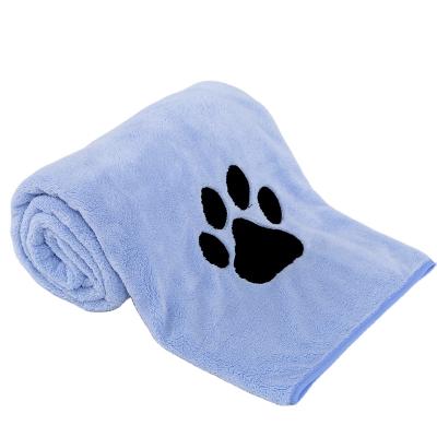 China Durable Super Absorbent Dog Bath Cleaning Towel Quick Dry Custom Embroidered Logo Microfiber Pet Towel for sale