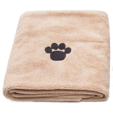 China Microfiber Dog Towel Super Soft Super Absorbent Ultra Absorbent Dog Drying Towel With Embroidered Paw Print for sale