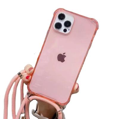 China Exquisite Hanging Mobile Cover Cell Phone Smart Case with Lanyard Neck Strap String Cord for Iphone 13 for Iphone X for sale